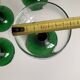 6 Vintage Green Wavy Stemmed Glasses