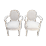 Anciens fauteuils suédois Gustaviens du 19ème siècle