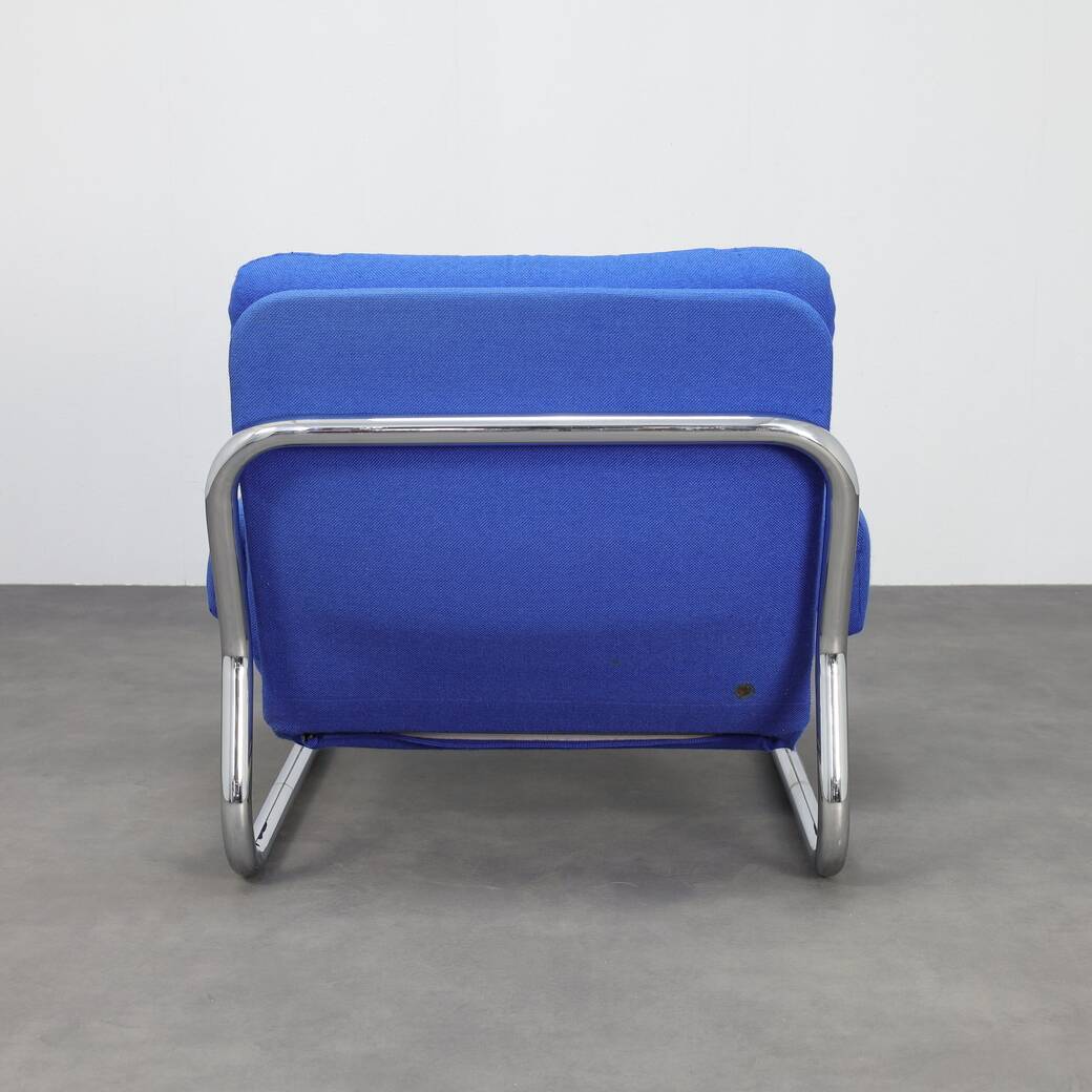 Chrome Tubular Frame Lounge Chair, 1970s