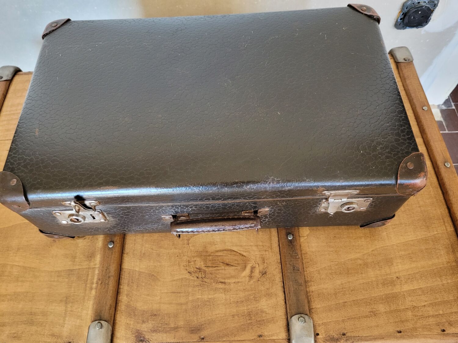 Antique cardboard suitcase