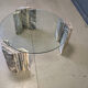 Vintage Italian marble and glass coffee table, 1970s