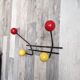 Vintage ball coat rack / colorful hook