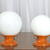 Opaline table lamps set of two - 1960s italiani modern