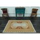 1970s Vintage Turkish Oushak Handmade Wool Cotton Orange Area Rug  116x178