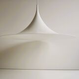 Large White Witch Hat Semi Pendant - Design by Bonderup and Thorup for Fog and Morup, 1960s.