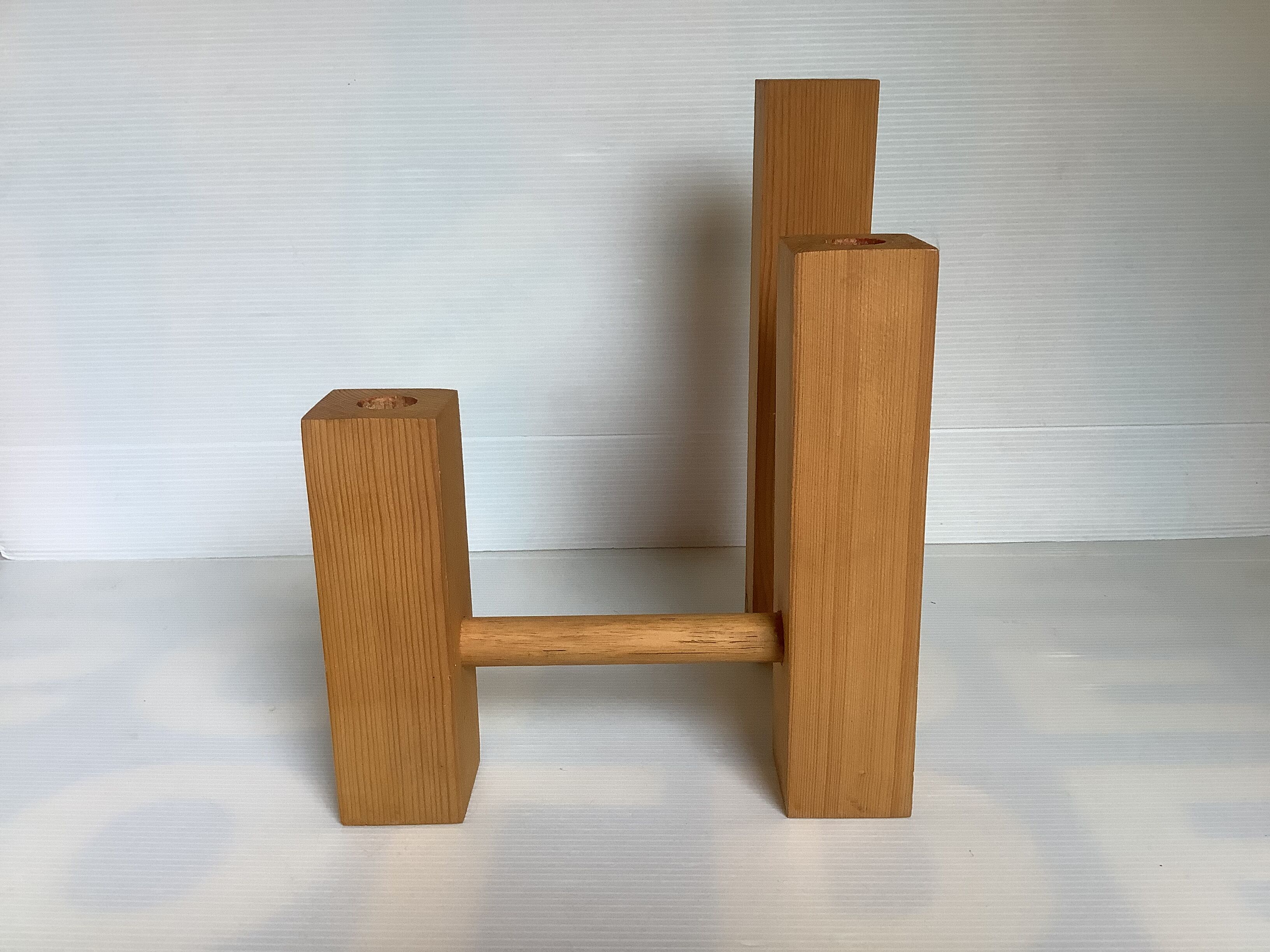 Scandinavian wooden candle holder