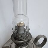 Old crystal and pewter oil lamp.