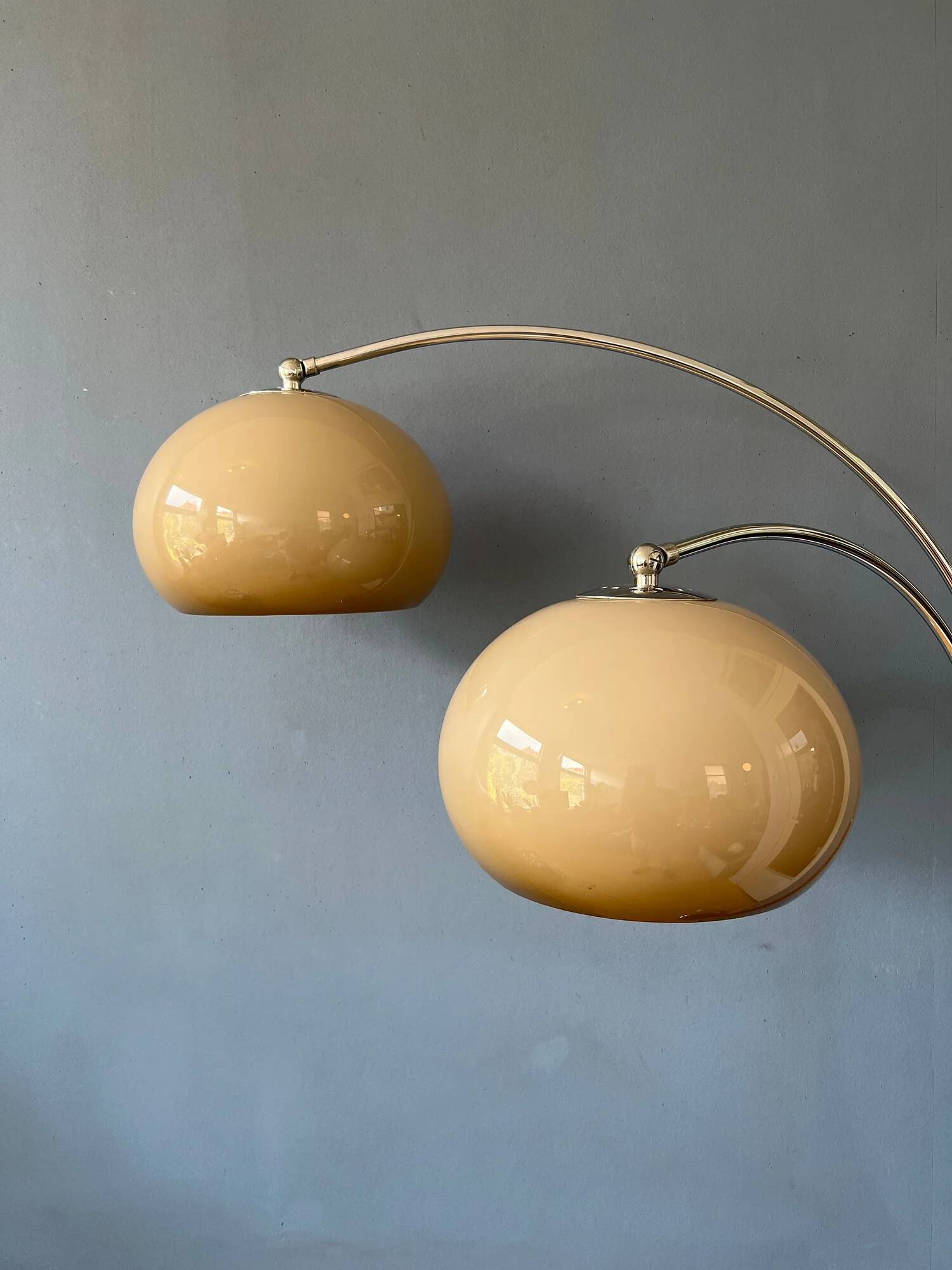 Mid-century Dijkstra double arc mushroom floor lamp
