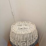 Vintage oval white wicker basket