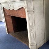 Louis XV style fireplace Model Pompadour White Carrara marble 20th century