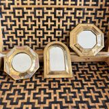 Trio of small brass mirrors