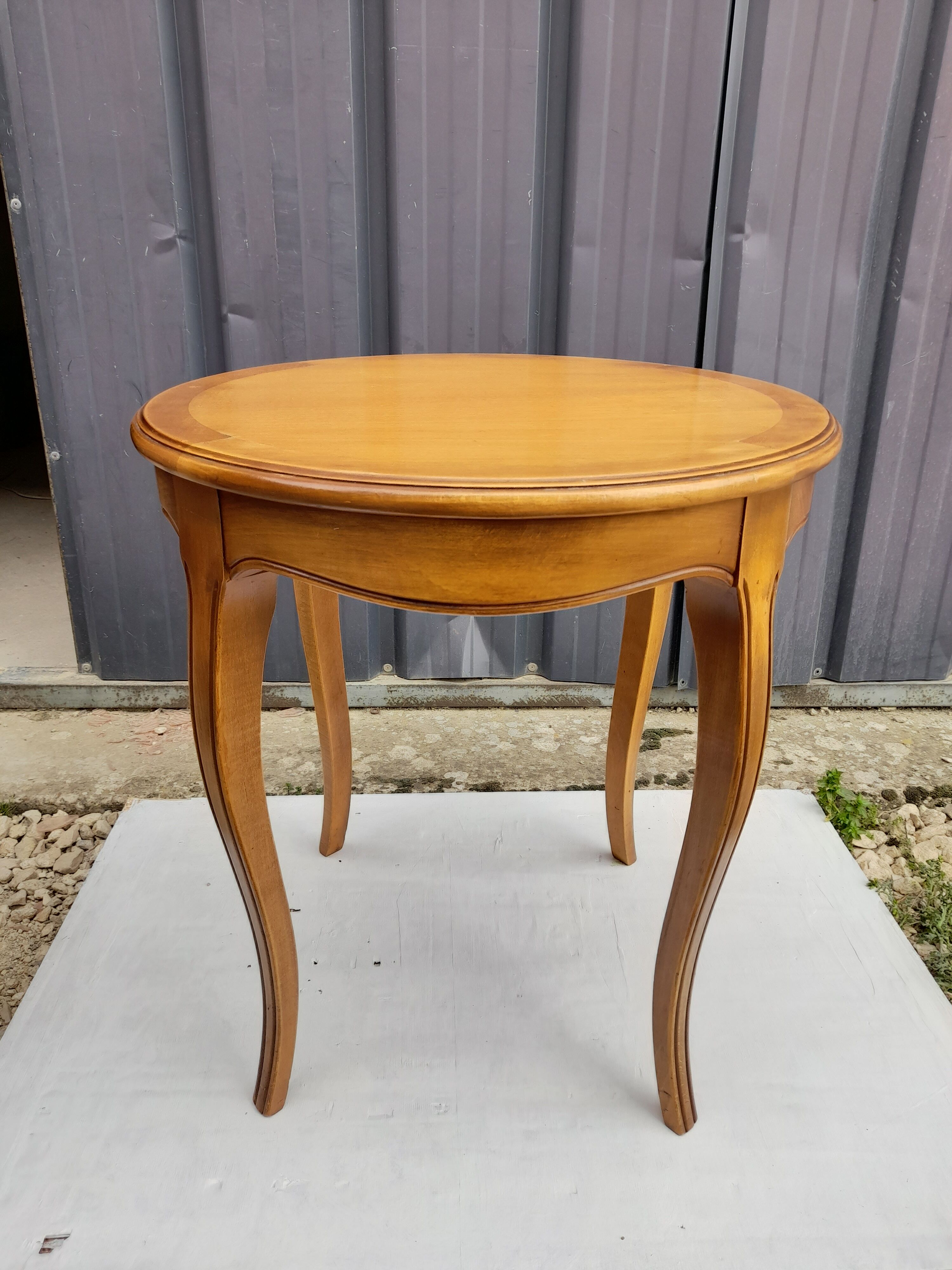 Side table in chestnut tinted cherry height 68 cm