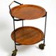 Folding Mid Century serving trolley with removable teak pagwood trays