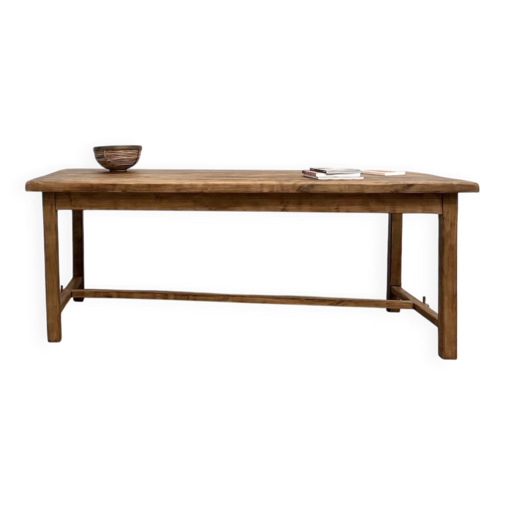 Antique farmhouse table in solid cherry wood