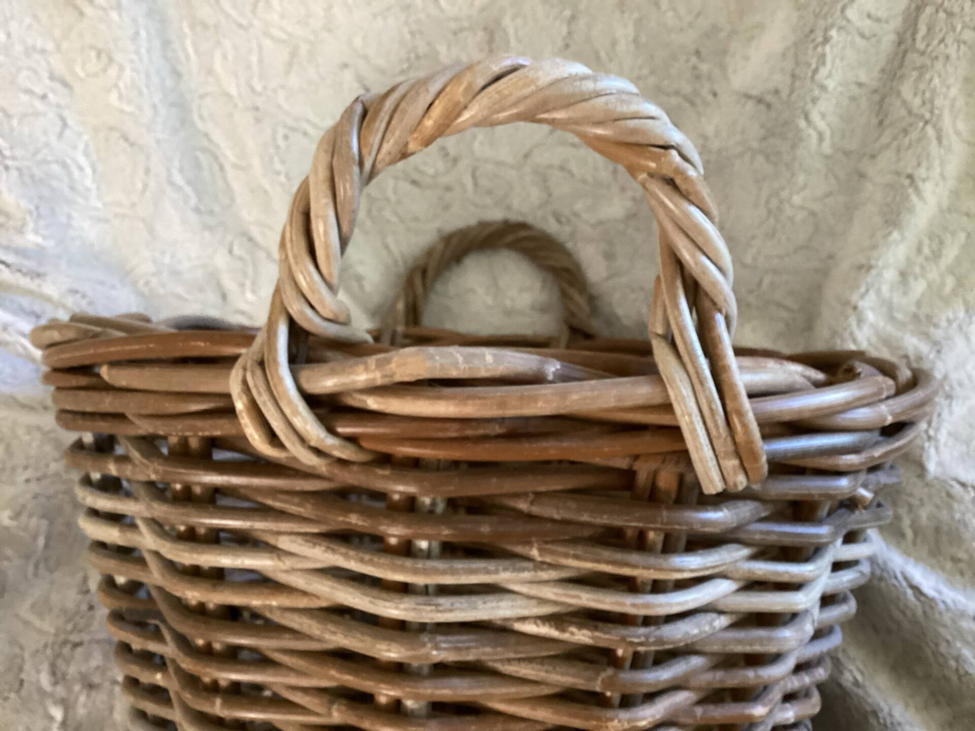 Large basket with rattan handles