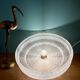Vintage XXL glass pendant light from Clichy White
