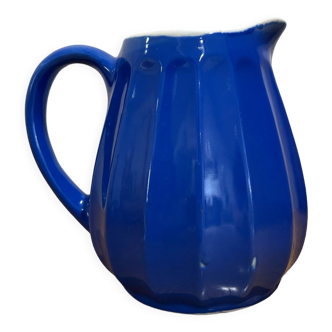 Blue earthenware pitcher