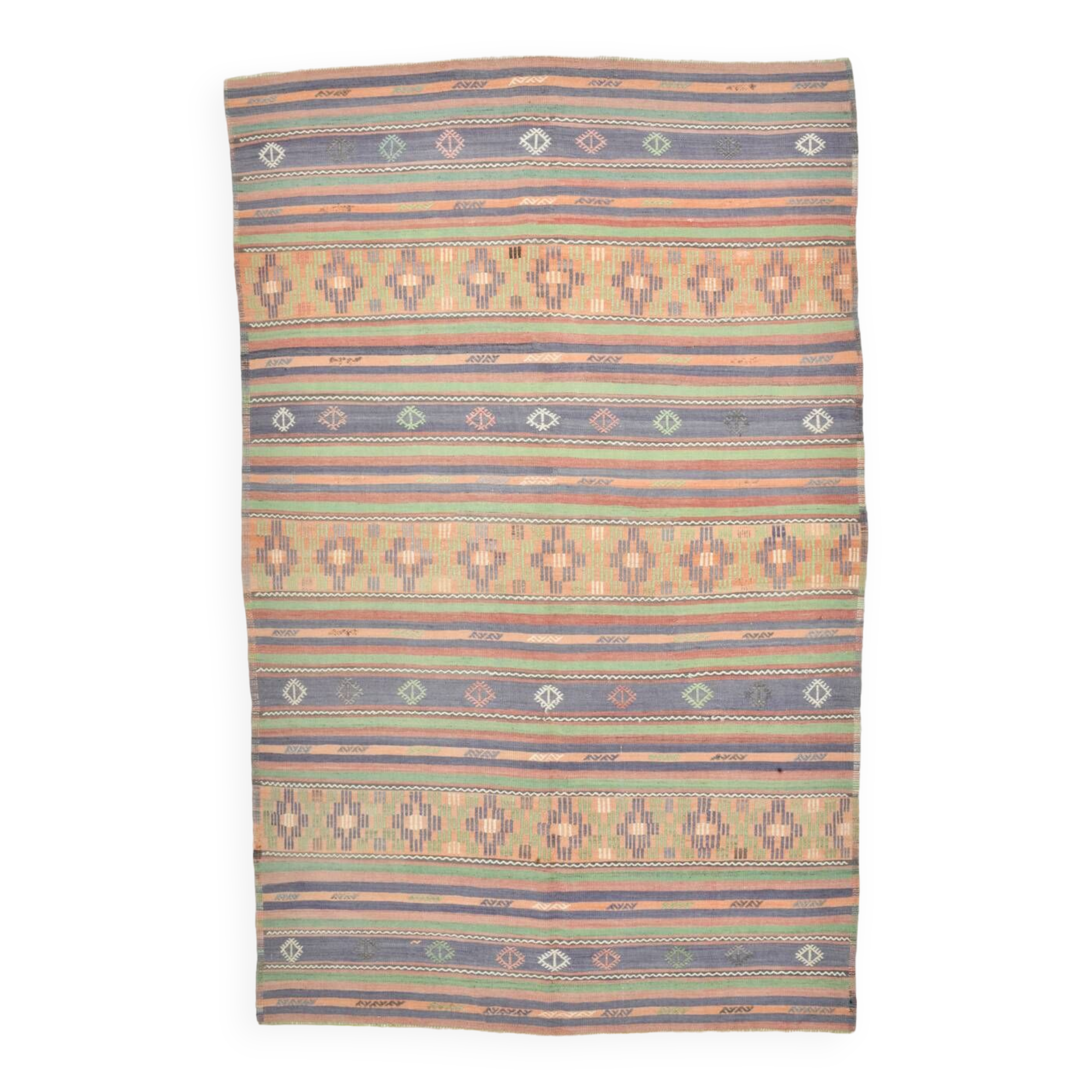 6x9 Modern Vintage Kilim Rug, 180x282Cm