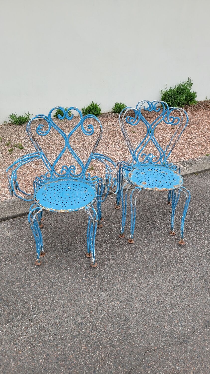 Old wrought iron garden furniture