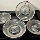 4 Baccarat plates in Greek key pattern 19th century