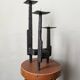 brutalist design candle holder wrought iron handcrafted ironwork art