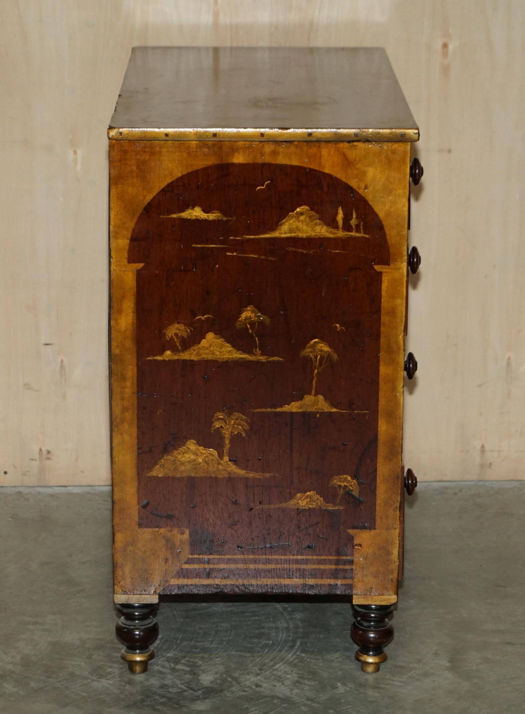 Commode chinoise chinoiserie victorienne antique vers 1860