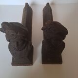 Pair of cast iron fire dogs