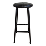 Tabourets en cuir noir