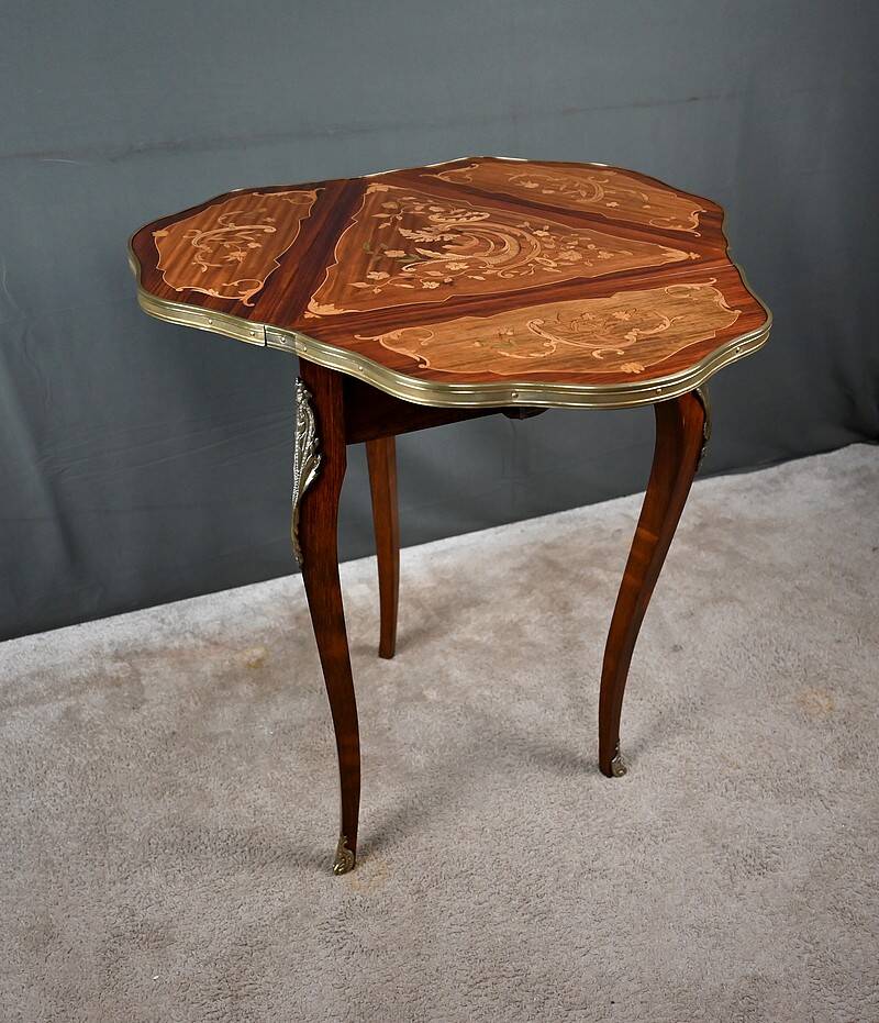 Small Folding Table in Mahogany, Napoléon III period – 2nd half of the 19th century