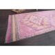 Vintage Turkish Hand-Knotted Wool Cotton Pink Runner Rug 91x288