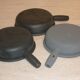 Set of 3 colored iron pans