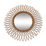 Rattan sun mirror 60s diameter 50cm