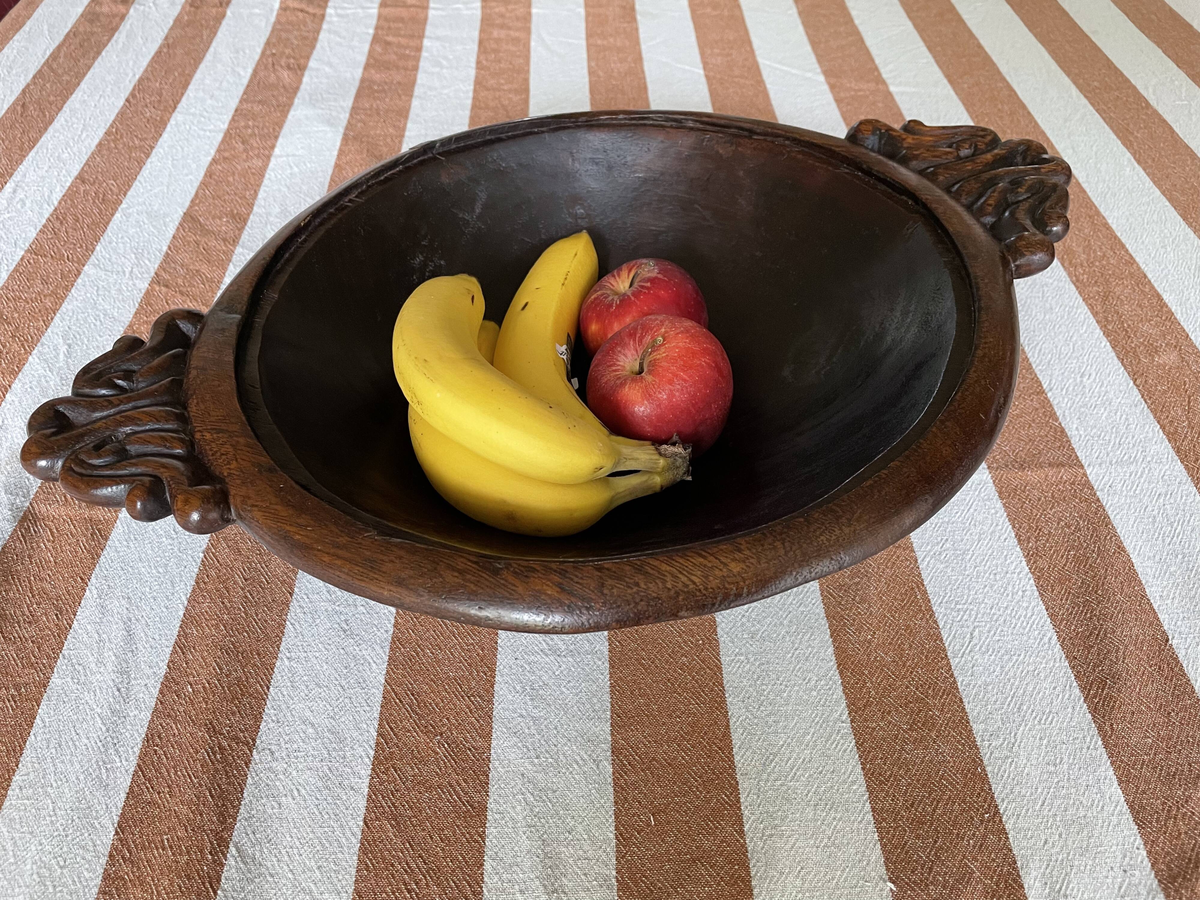 Hollow carved wooden dish