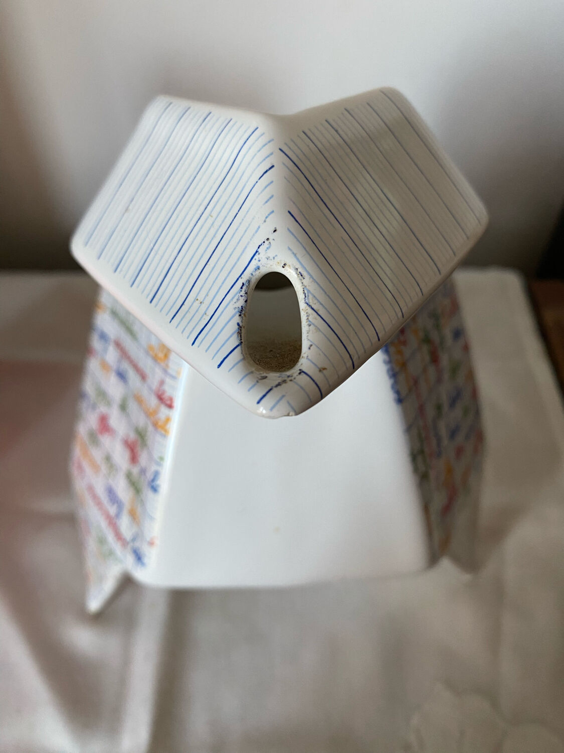 Teapot origami shape ceramic vintage 80's