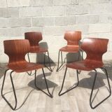 Set of 6 vintage sled chairs