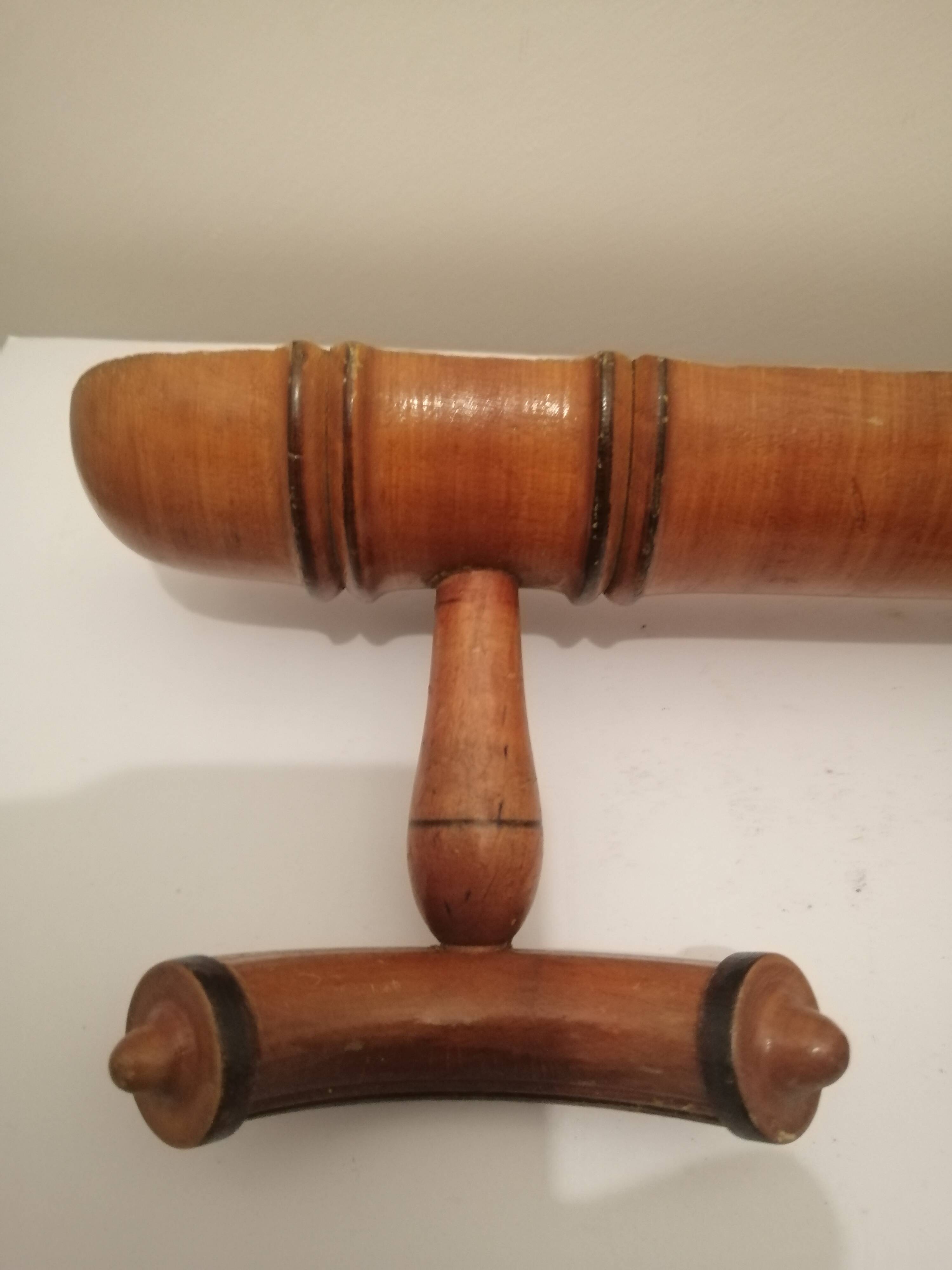 Varnished bamboo coat rack