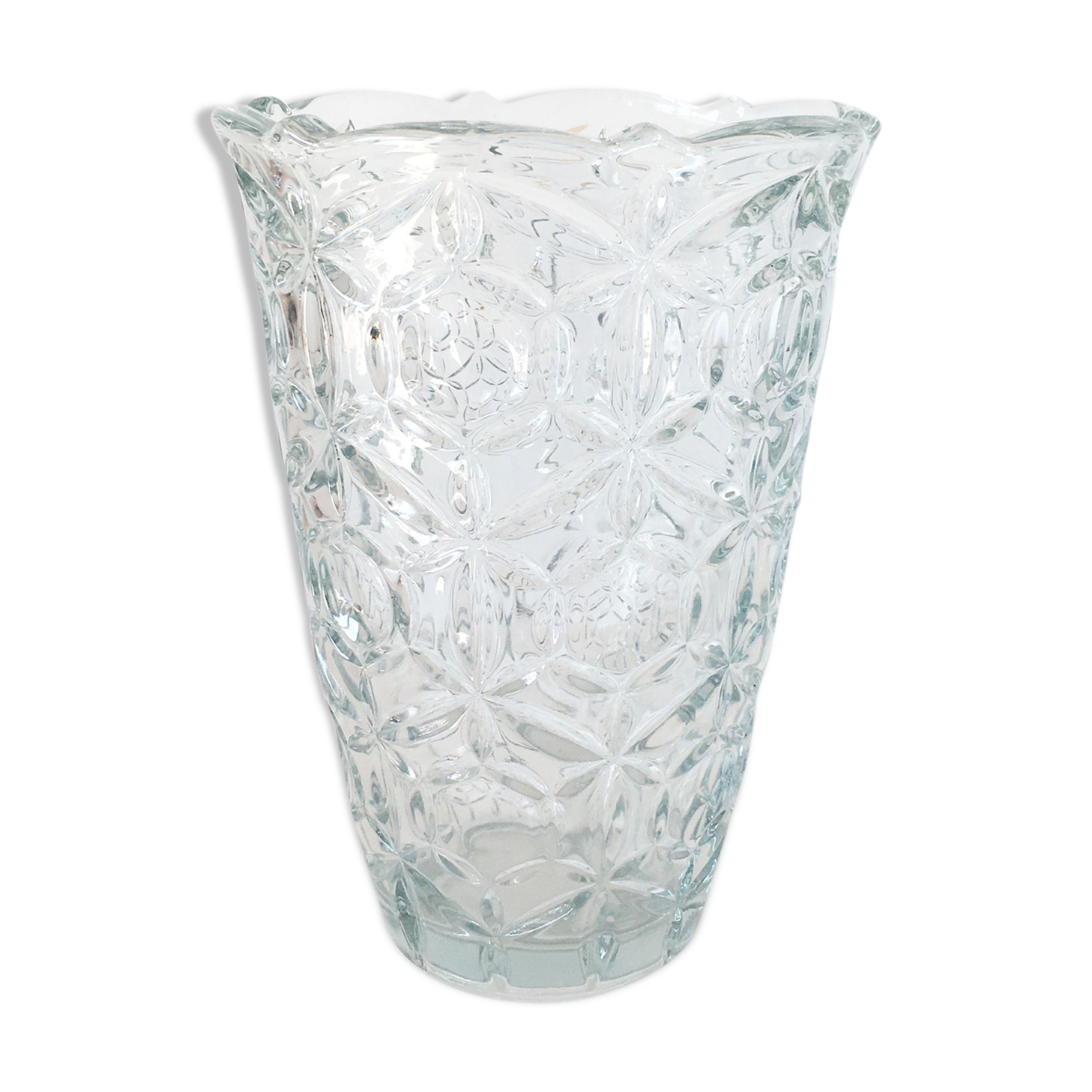 Ancient vase made of chiseled glass