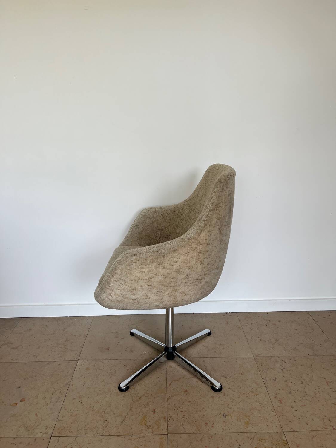 Egg chair beige mid-century