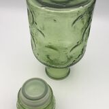 CARAFE Vintage en VERRE Vert de style Empoli à effet 24,5 cm