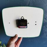 Vintage formica clock silent trapezoid wall clock "Green Japy"