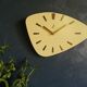 Vintage formica clock asymmetrical silent wall clock "Golden yellow Jaz"