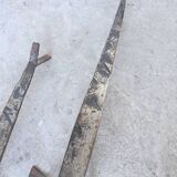 Pair of zoomorphic metal andirons "dogs" 1950