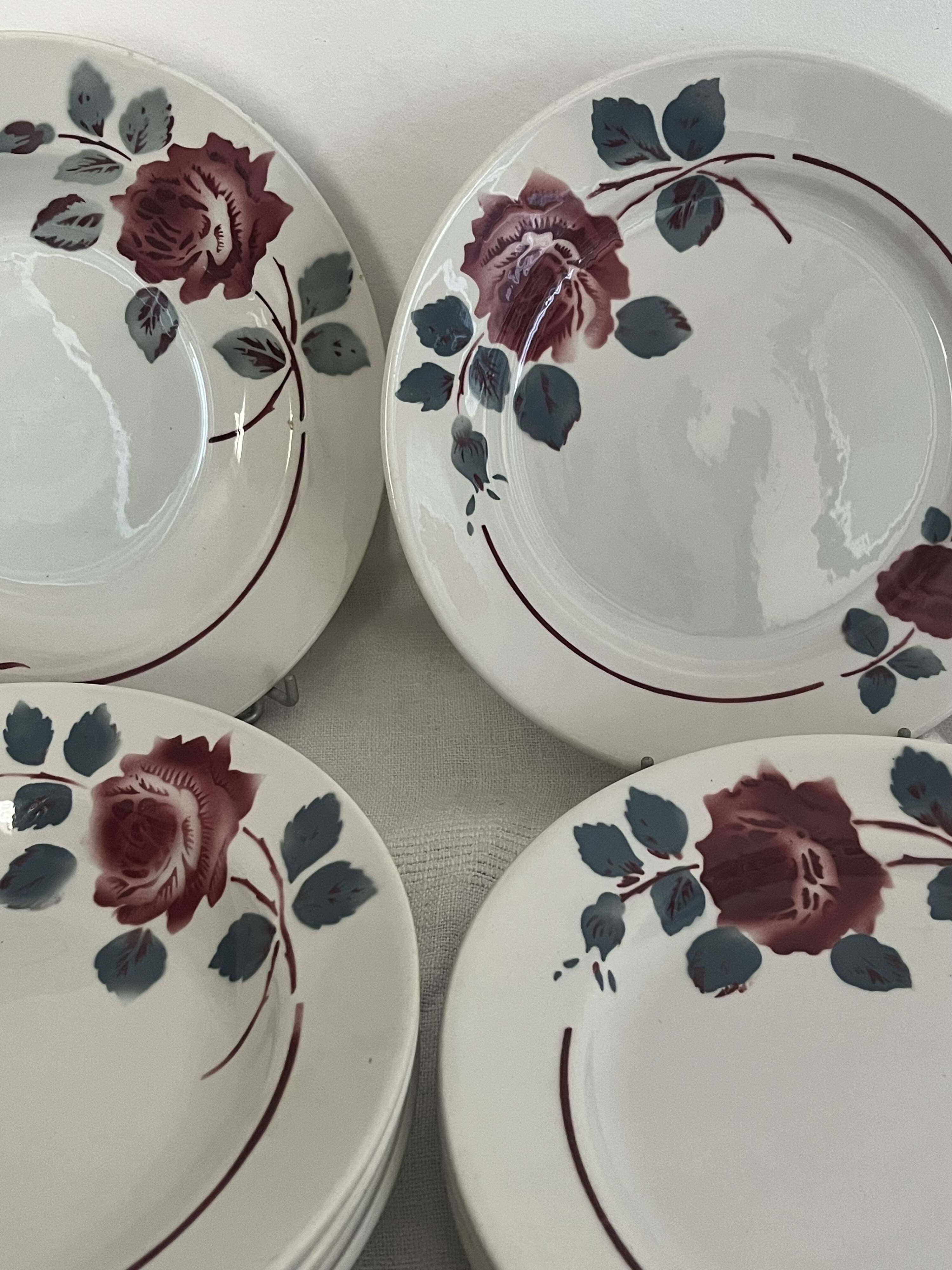 6 soup plates, "Monique" pattern, Badonviller