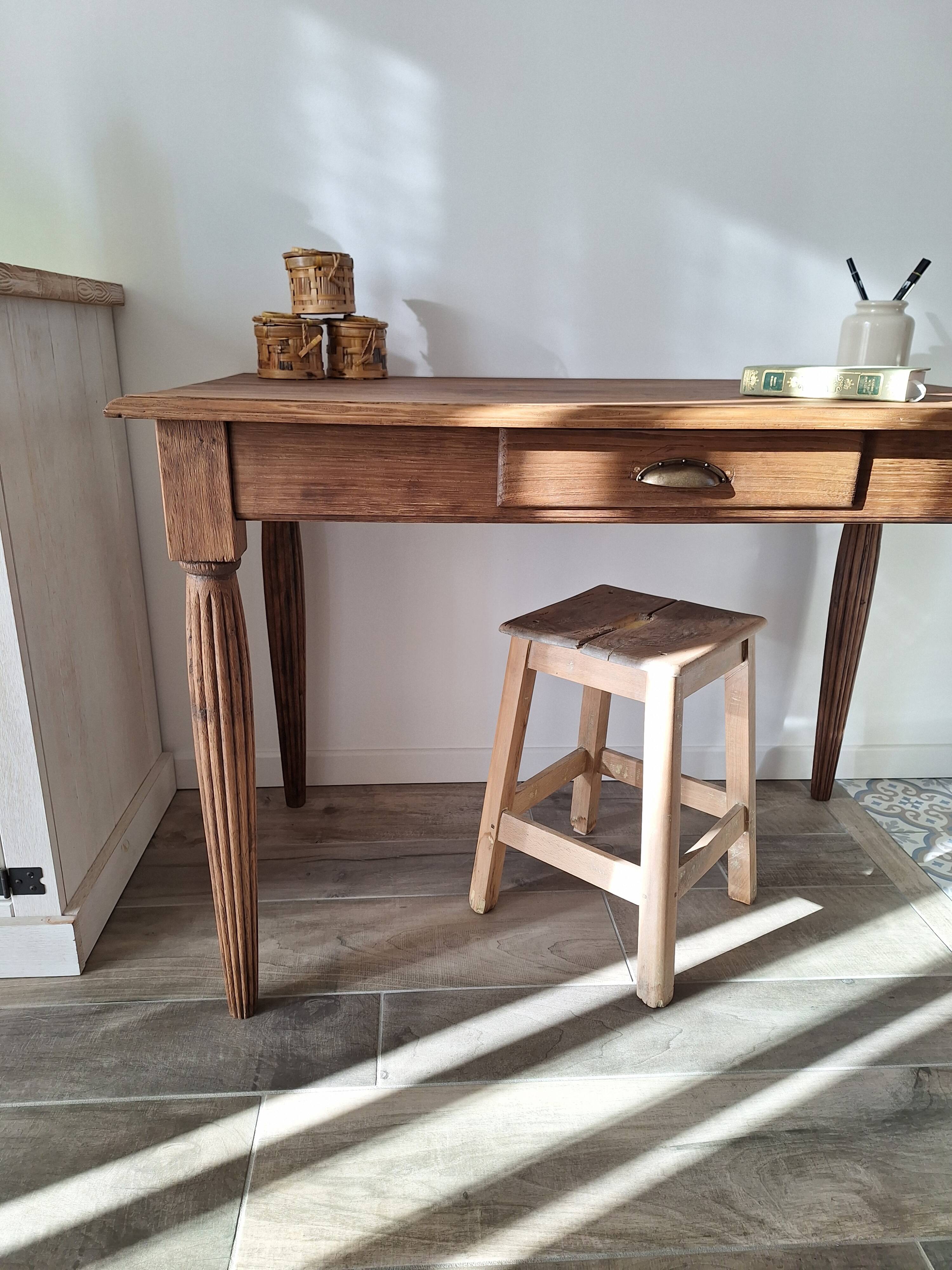 Oak farmhouse table in country style