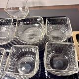 9 coupelles Daum Venetian Ribs