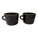 Set of 2 glazed earthenware cups