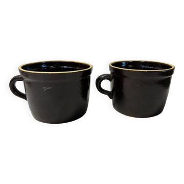 Ensemble de 2 tasses en terre vernissé