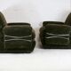 Paire de fauteuils "Space Age", velours marron et acier, France, circa 1970.
