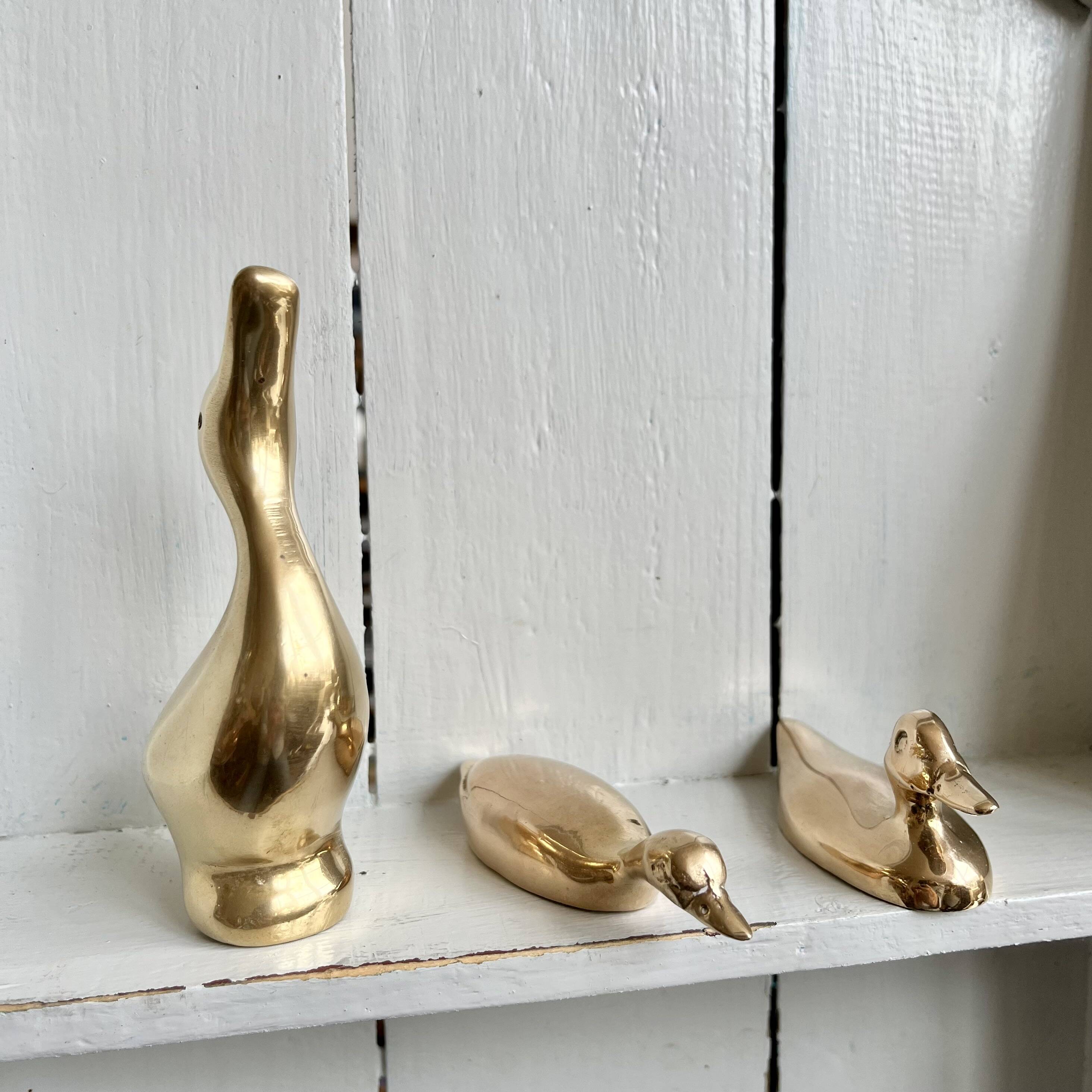 Three ducks or trio in solid brass