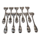 10 silver-plated oyster forks by Ravinet Denfert, shell-shaped goldsmith